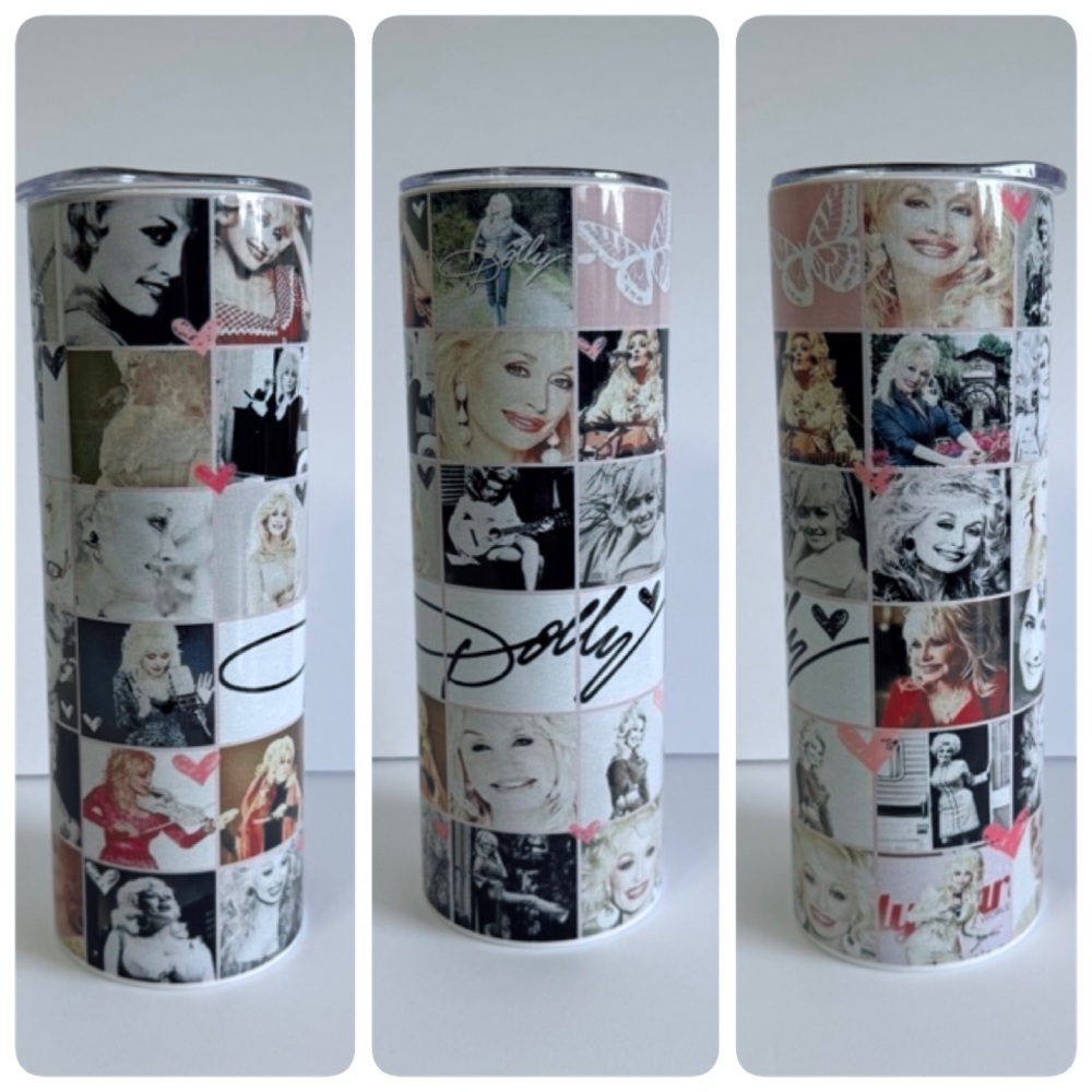 Dolly Parton Collage 20oz Skinny Tumbler